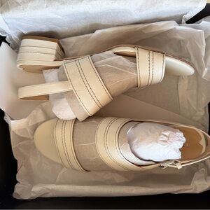 Via Spiga Leather White Sandals
